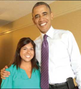 President Obama with Jolie Carrillo-Allen.  