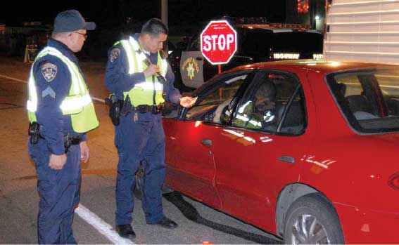 Officers have been checking for valid driver's licenses.