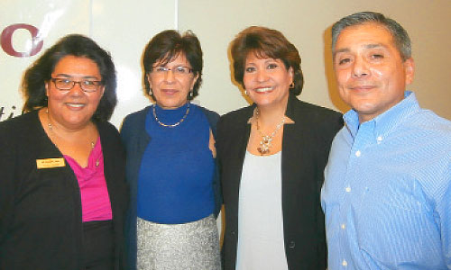 Pictured (R-L) Irene Caudillo, Mary Lou Jaramillo, Janet Murguia and Pedro Zamora.