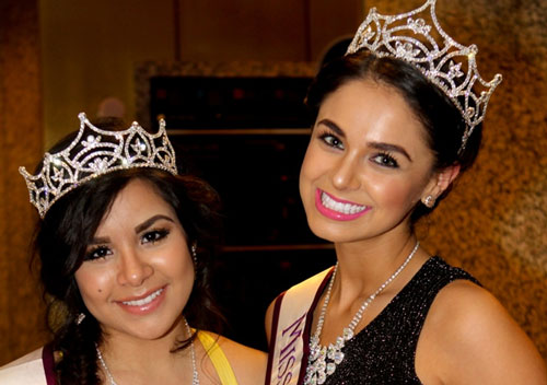 Miss Teen Missouri and Miss Missouri pictured at the Noche de Gala.  Photo by Michael Alvarado.