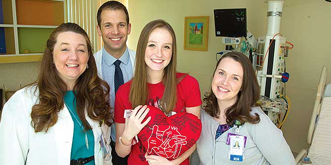 Pictured Left to Right: Aliessa Barnes, MD, Brian Birnbaum, MD, Hannah Mountz, and Sarah Bowmaker, RN